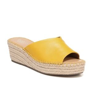 Franco Sarto * Yellow Espadrille Wedge Sandal * Sz 8.5